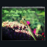 Bees And Insects On Flowers Nature  Calendar<br><div class="desc">A collection of bees, butterflies, preying mantis, and other insects on flowers calendar. Photography by Susan. Click on Customize to add text and change calendar year dates. These images are available on many products in my store. Links to all of my stores are on my Profile page. Thanks for stopping...</div>