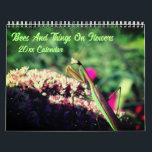 Bees And Insects On Flowers Nature  Calendar<br><div class="desc">A collection of bees, butterflies, preying mantis, and other insects on flowers calendar. Photography by Susan. Click on Customize to add text and change calendar year dates. These images are available on many products in my store. Links to all of my stores are on my Profile page. Thanks for stopping...</div>