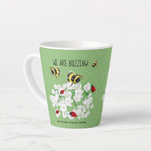 BEES and LadyBugs - Art by LeahG Save The Bees Latte Mug