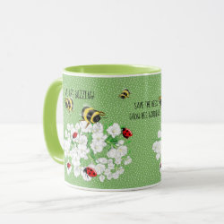 BEES and LadyBugs - Art by LeahG Save The Bees Mug