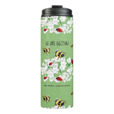 BEES and LadyBugs - Art by LeahG Save The Bees Thermal Tumbler
