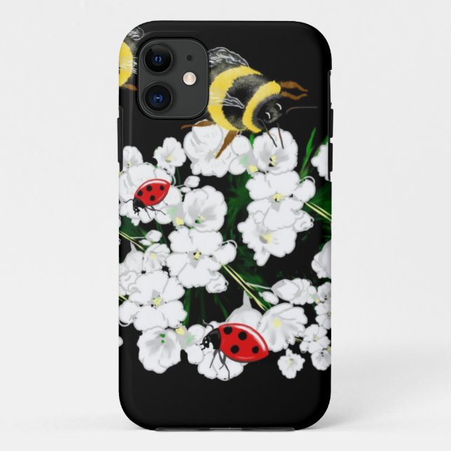 BEES and Ladybugs nature art Case-Mate iPhone Case (Back)