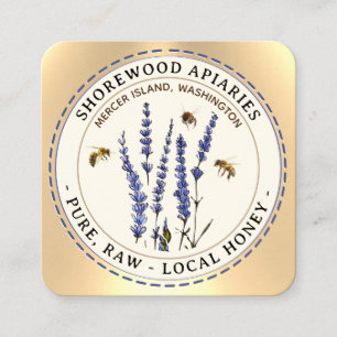 Bees and Lavender Honey Ivory Business Card