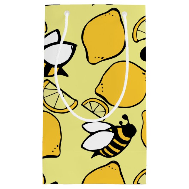 Bees and Lemons for Lemonade Small Gift Bag (Front)