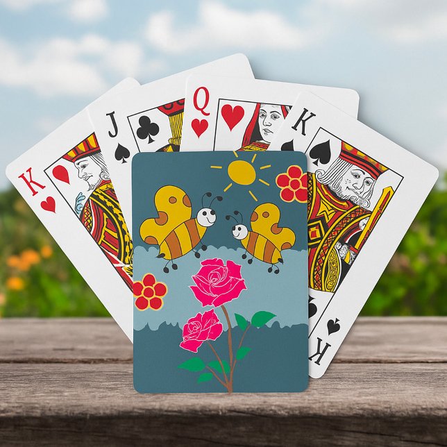 Bees and Roses Floral Garden Poker Cards (Creator Uploaded)