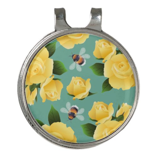 Bees And Roses Golf Hat Clip