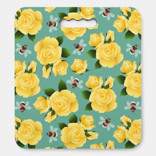 Bees And Roses Seat Cushion