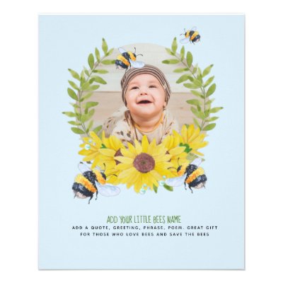 BEES and Sunflowers Photo New Baby Flyer