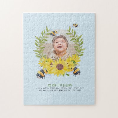 BEES and Sunflowers Photo New Baby Jigsaw Puzzle