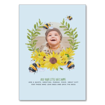 BEES and Sunflowers Photo New Baby Table Number