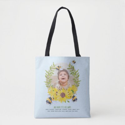 BEES and Sunflowers Photo New Baby Tote Bag