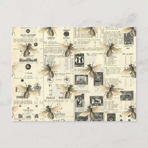 Bees and Vintage Style Catalog Postcard