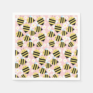 Bees And White Flowers Napkins