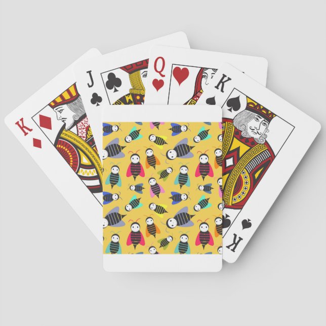 bees animal pattern poker cards (Back)