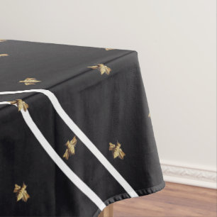 Bees - Bees - Bee - Beene black & white stripes Tablecloth