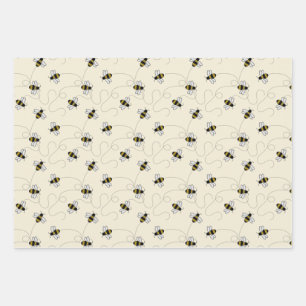 Bees Bees Bees Wrapping Paper Sheets