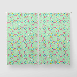 Bees, birds and flowers green pattern blackout curtains