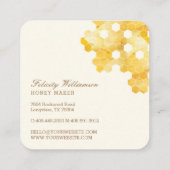 Bees & Bloom Floral Elegant & Decorative Honey Bee Square Business Card (Back)