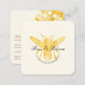 Bees & Bloom Floral Elegant & Decorative Honey Bee Square Business Card (Front/Back)