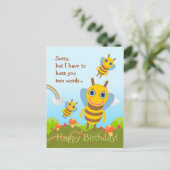 Bees buzz Happy Birthday Postcard | Zazzle