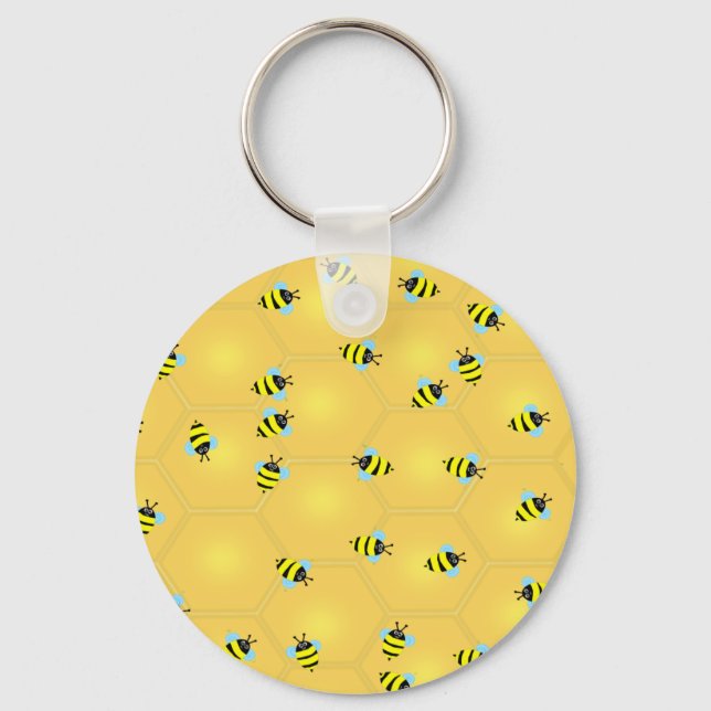 Bees Buzzing Keychain (Front)
