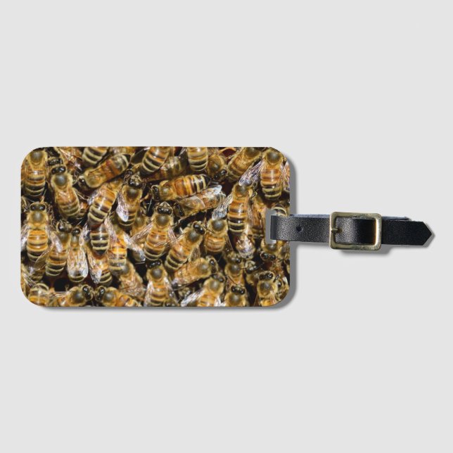Bees carpet luggage tag (Front Horizontal)
