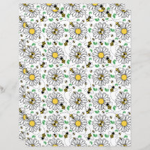 Bees & Daisies Scrapbook Paper