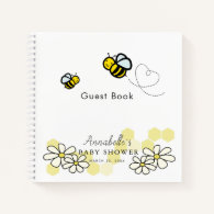 Bees & Daisies Yellow Baby Shower Guest Book