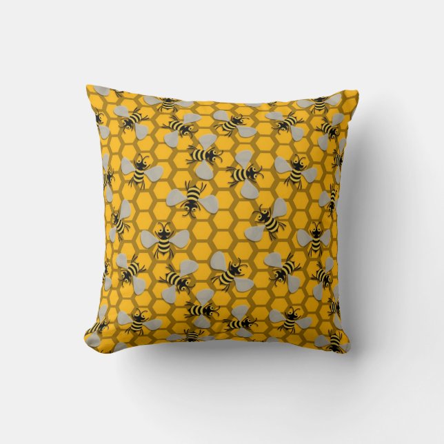 Bees decoration throw pillow (Front)