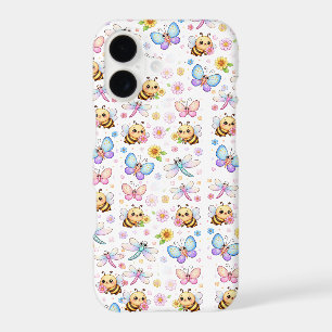 Bees, Dragonflies and Butterflies Kawaii Art iPhone 17 Case