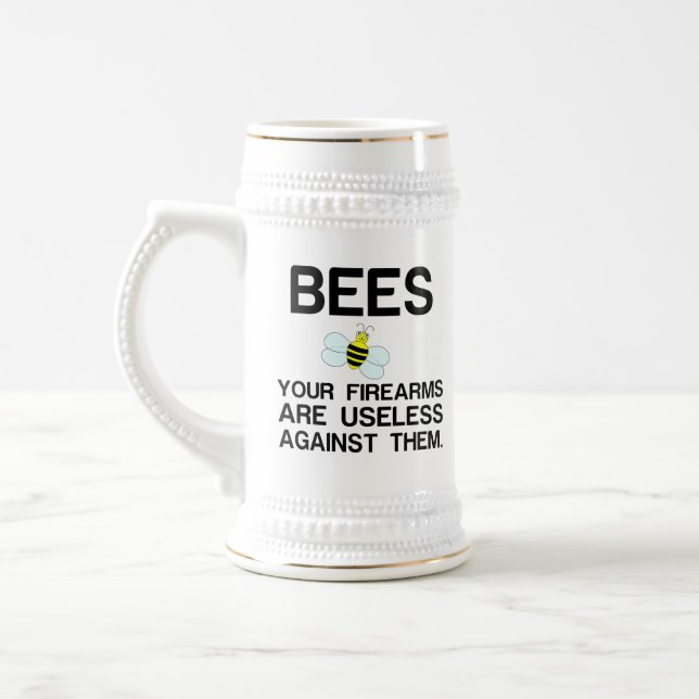 BEES FIREARMS USELESS BEER STEIN (Left)