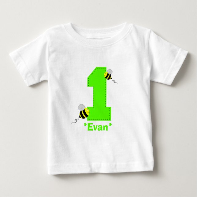 Bees First Birthday Boy Shirt (Front)