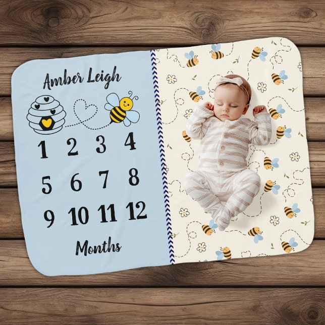 Bee's First Moments Milestone Blanket (Creator Uploaded)