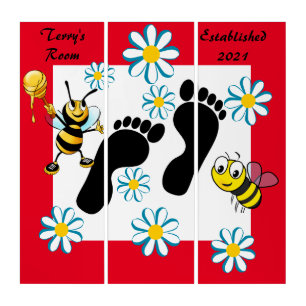 Bees, Flowers and Feet Triptych