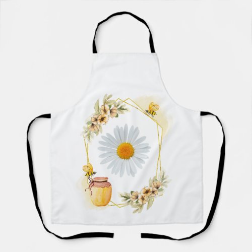 Bees Flowers and Honey Pot Apron