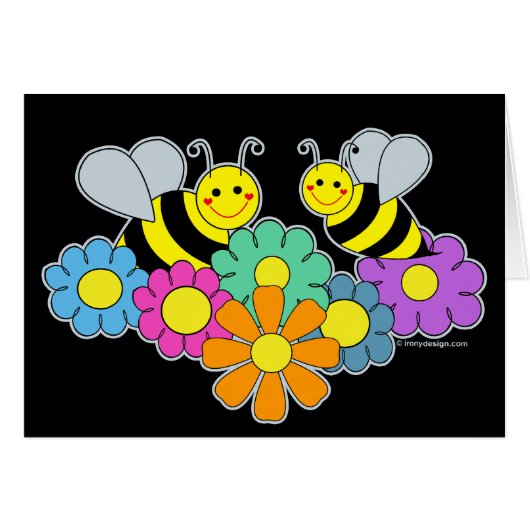 Bees & Flowers Cards (Front Horizontal)