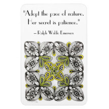 Bees & Flowers Doodle with Quote about Nature 