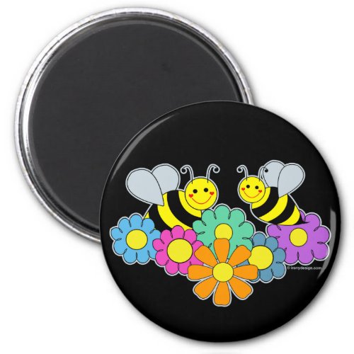 Bees  Flowers Magnet