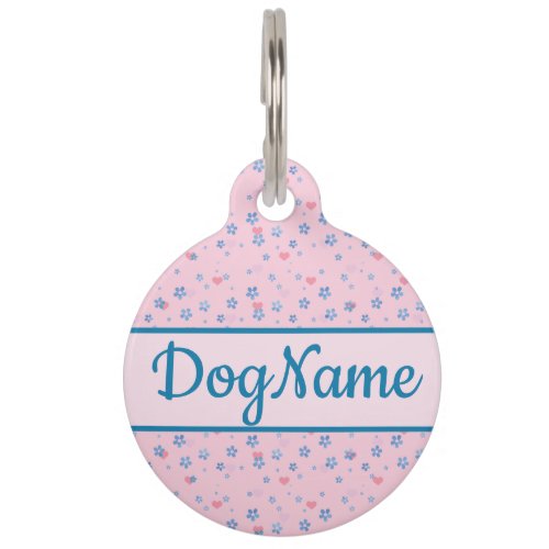 Bees  Flowers Personalize Dog Name Pet ID Tag