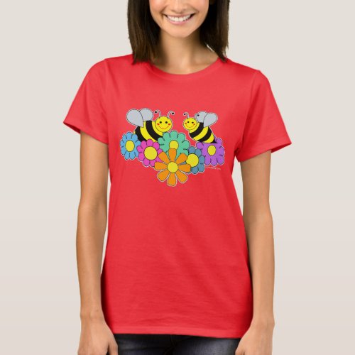 Bees  Flowers T_Shirt