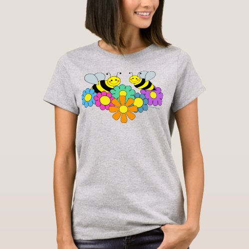 Bees  Flowers T_Shirt