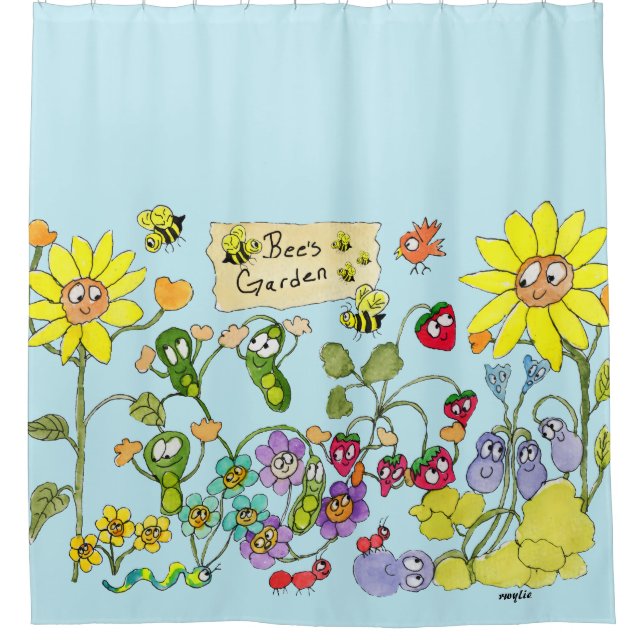 Bee's Garden Shower Curtain (Front)