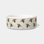 Bees Gold Honeycomb Pet Bowl<br><div class="desc">Gold Honeycomb with bees.</div>