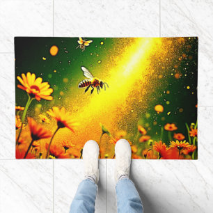 Bees' Golden Pollen Burst Joy Design Doormat