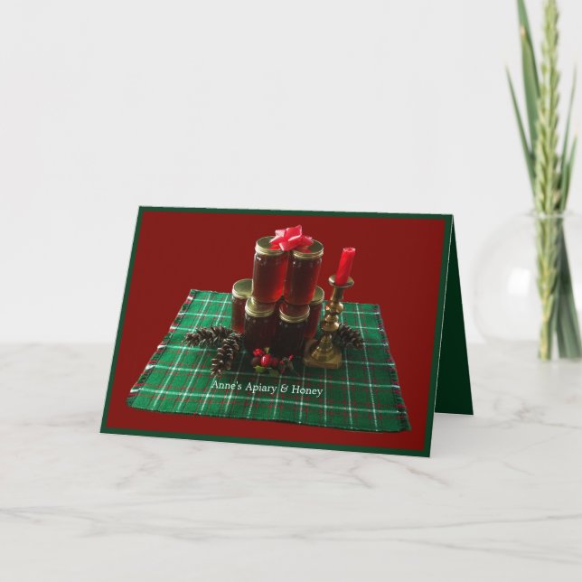Bees honey Christmas holiday greeting card (Front)