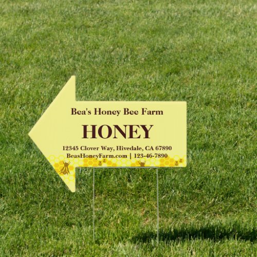 Bees Honey Farm Editable Display Sign