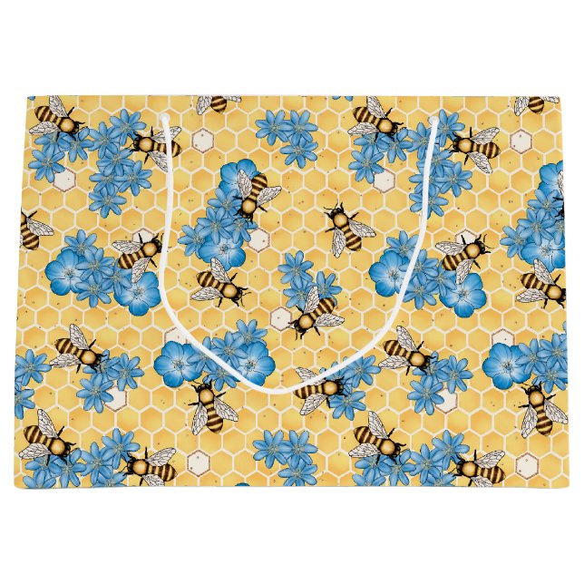 Bees Honey Honeycomb Gift Bag (Front)