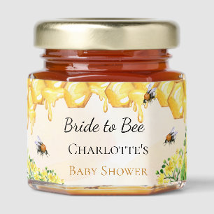 Bees honey yellow florals Baby Shower Jar Favors