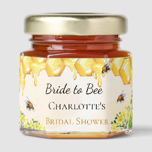 Bees honey yellow florals Bridal Shower Jar Favors