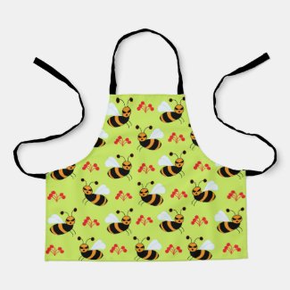 Bees Honeybee Red Flowers Pattern Kids